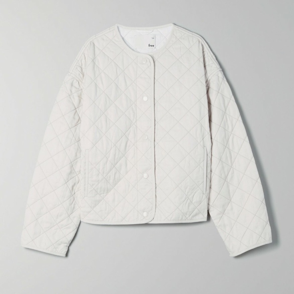Aritzia Wilfred Free Tiffany Bomber Jacket - Matte Pearl